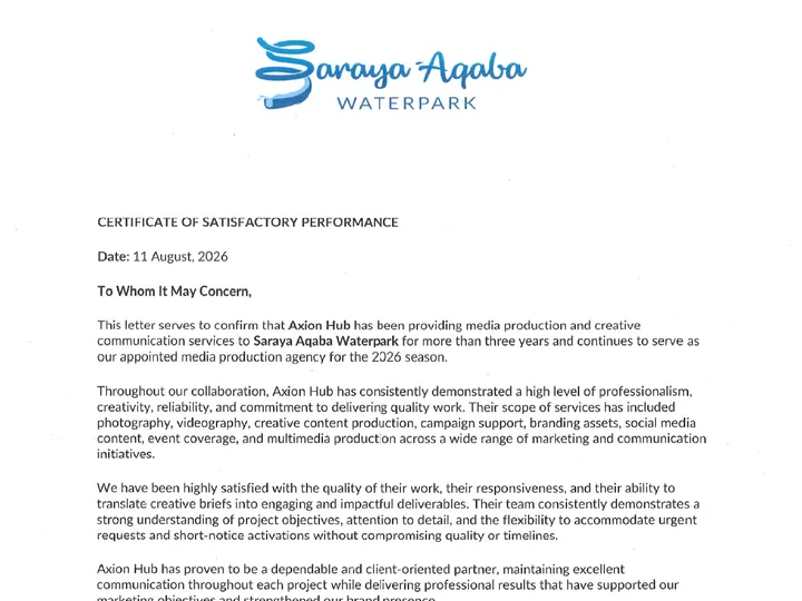 Recommendation from Saraya Aqaba Waterpark