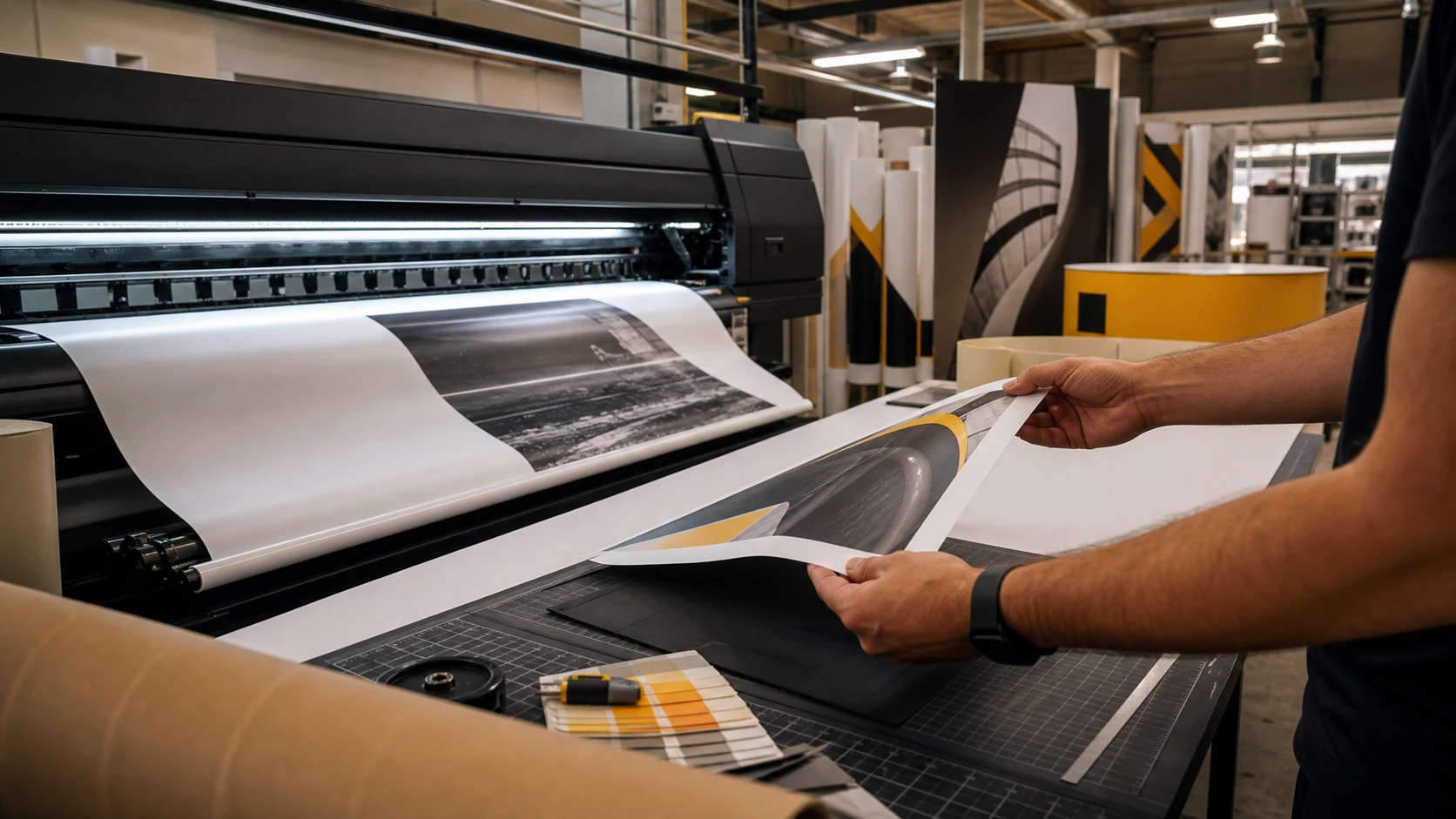 Large format print production