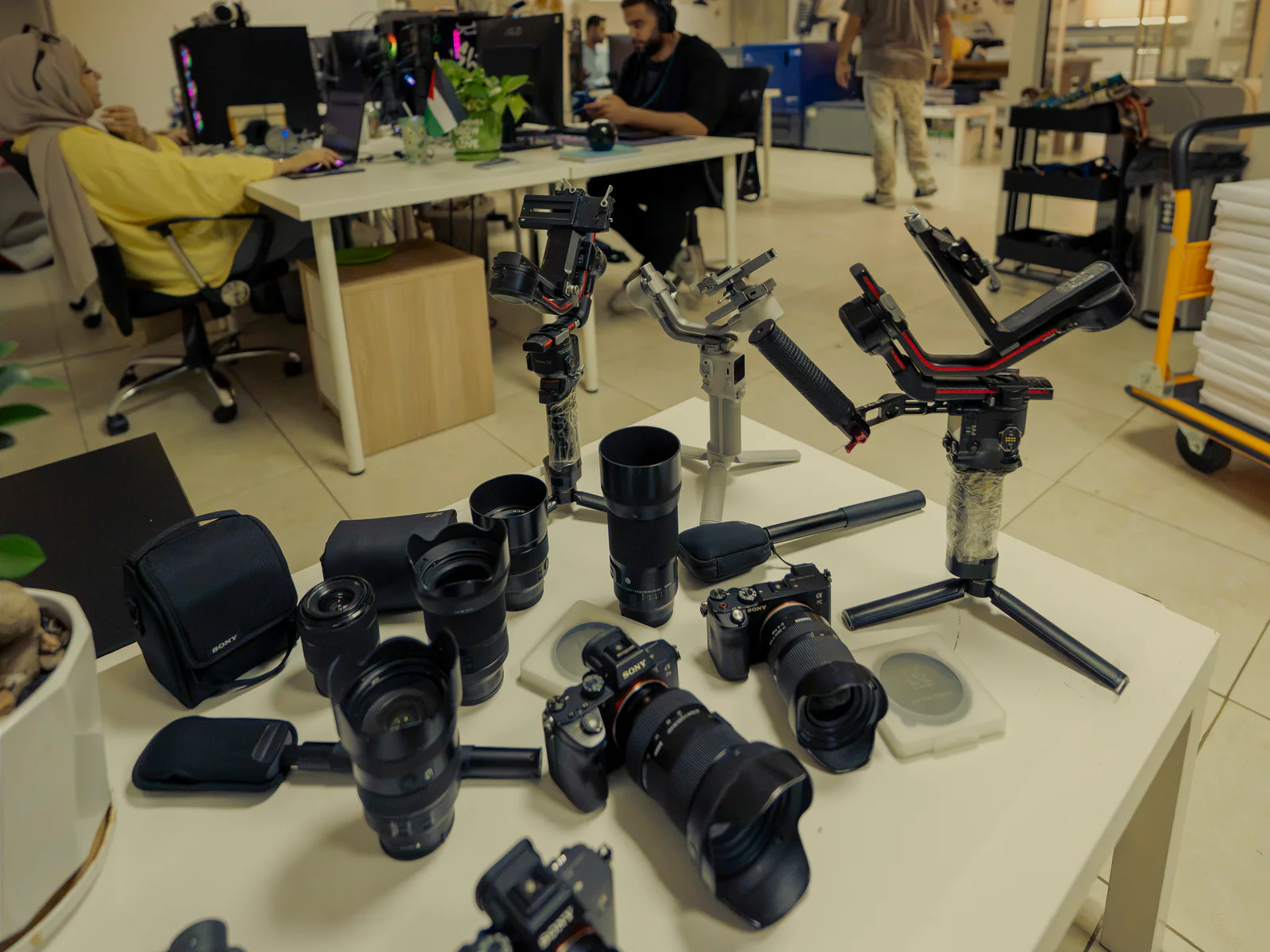 AXION HUB production equipment and camera team